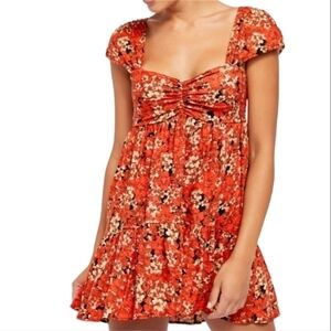 FREE PEOPLE Pattern Play Mini Babydoll Floral Night Combo Dress NWT